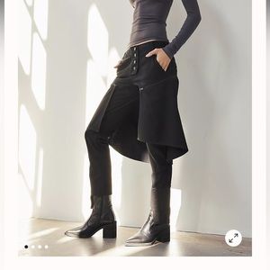 NWT Nicholas K x Free People black Skinny Rider jeans with skirt overlay